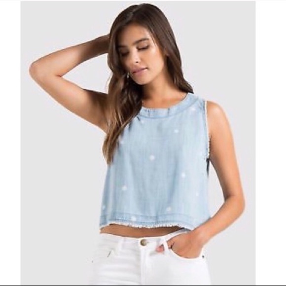 🎈Cloth & Stone Chambray Polka Dot Tank Top - Picture 2 of 9